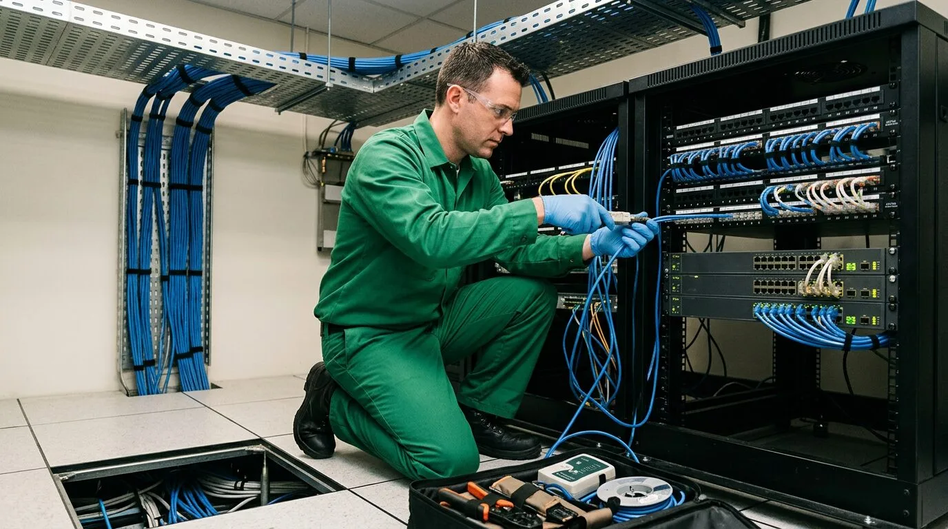 Mão de obra em infraestrutura de rede de dados